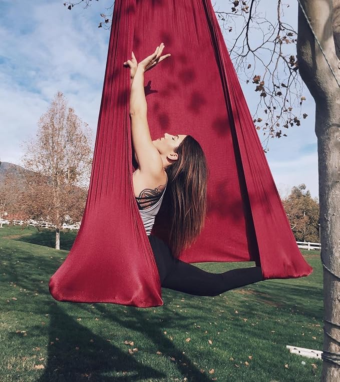 F.Life Aerial Silk Yoga Hammock & Swing for yoga Inversion,Strength training,starter hardware kit-StrideForce Fitness