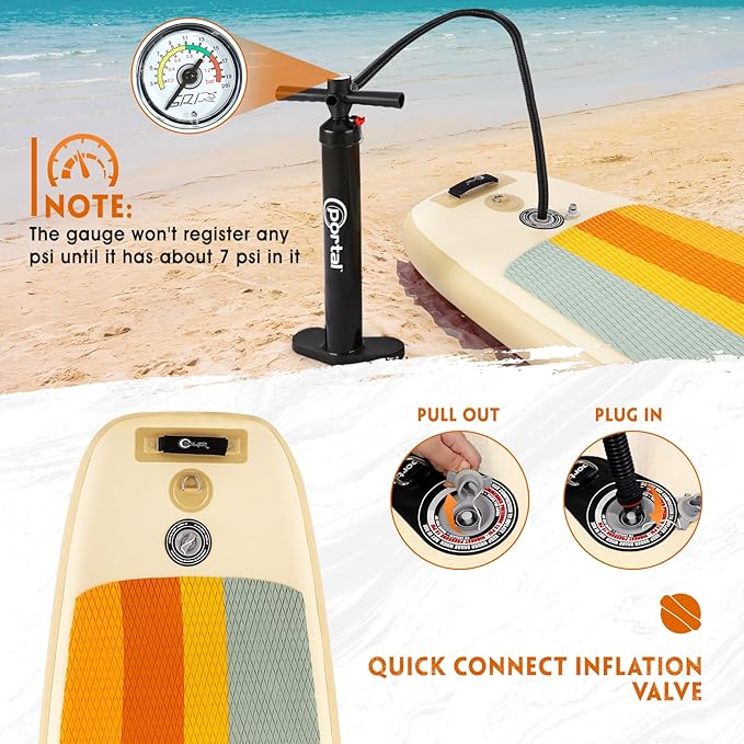 PORTAL SUP Inflatable Paddle Board for Adults 10'6'' Stand Up Paddleboard,Non-Slip Deck Blow up Paddle Boards with Adjustable Paddle, Carry Bag, and Repair Kit-StrideForce Fitness