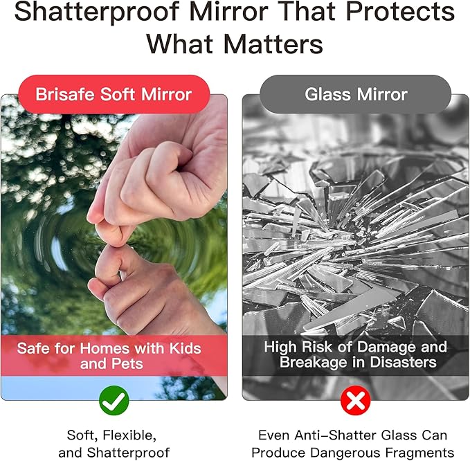 2PCS 71" X 32" Gym Mirror - Full Length Wall Mirror for Gyms, Dance Studios, Home and Yoga - Easy Installation, Ultra Light Shatterproof Nano Miorror Reduces 60% Commercial Insurance Costs, 5LB Each-StrideForce Fitness