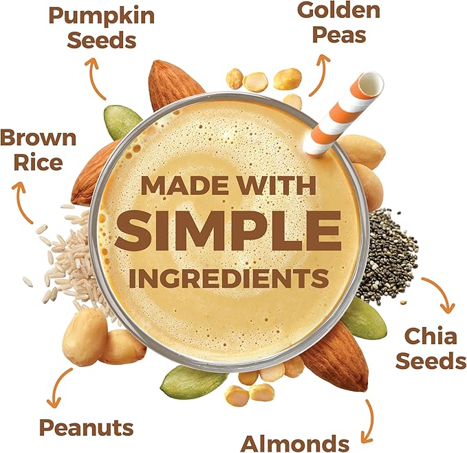 Orgain Organic Simple Vegan Protein Powder, Peanut Butter - 20g Plant Based Protein, With less Ingredients, No Artificial Sweeteners, Gluten Free, No Dairy or Lactose, 1.25 lb (Packaging May Vary)-StrideForce Fitness