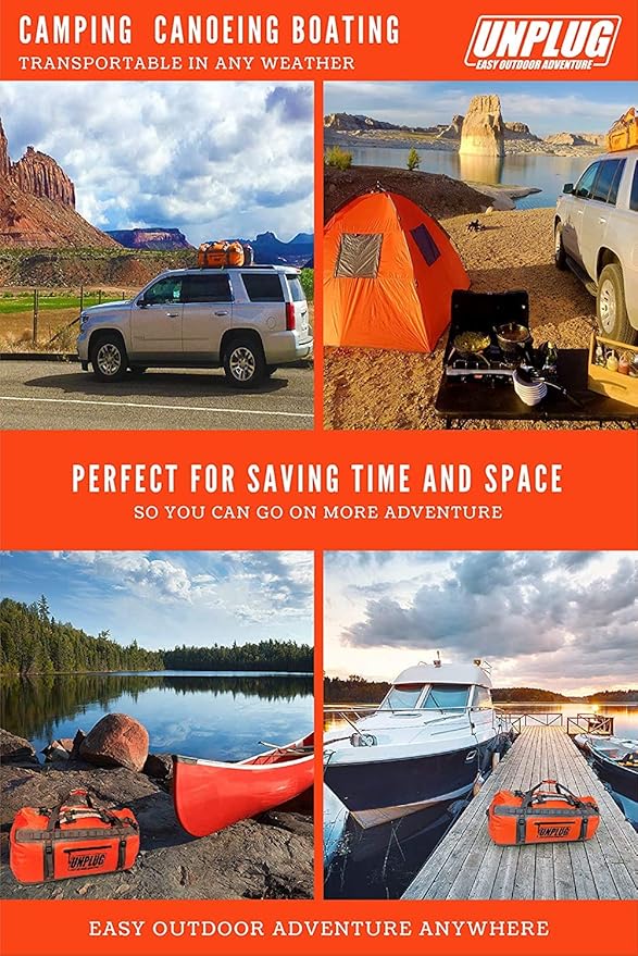 UNPLUG Ultimate Adventure Bag | 1680D Heavy Duty Waterproof Bag | Large Travel Duffle Bag which can be Used for Camping, Motorcycling, Boating, or Hunting-StrideForce Fitness