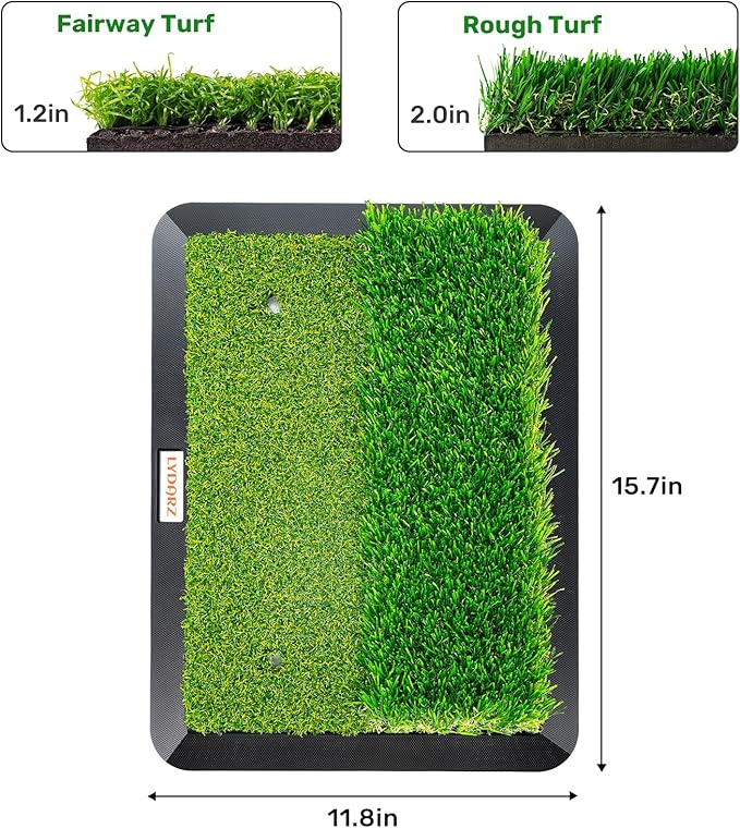 Dual-Turf Portable Golf Training Equipment - Fairway & Rough Turf Golf Mat, Golf Hitting Mat, Golf Practice Mats with Turf for Chipping & Swing Practice - Ideal Golf Practice Mat for Home and Backyard-StrideForce Fitness