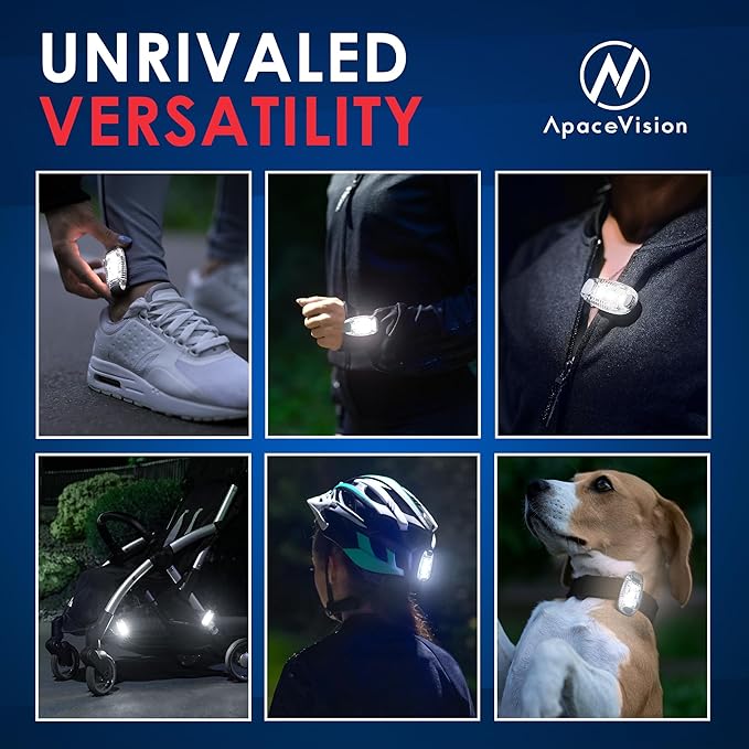 LED Safety Light (2 Pack) - Clip On Strobe/Running Lights for Runners, Dog, Bike, Walking, Boat, Kayak, Stroller and More - High Visibility Accessories for Your Reflective Gear, Bicycle-StrideForce Fitness