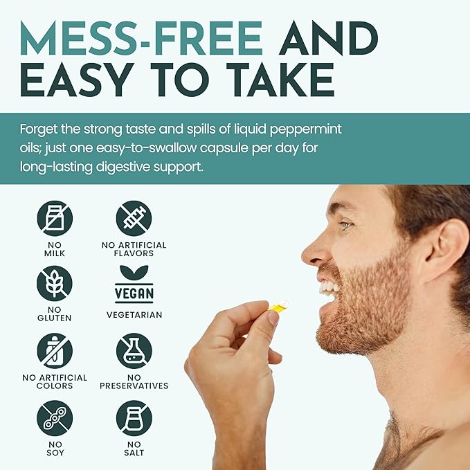 Maxi Health Peppermint Oil Capsules – Organic Ginger Oil & Fennel Delayed Release Capsule – Ingestible Dietary Kosher Peppermint Supplement for Digestive Support (60 Capsules)-StrideForce Fitness