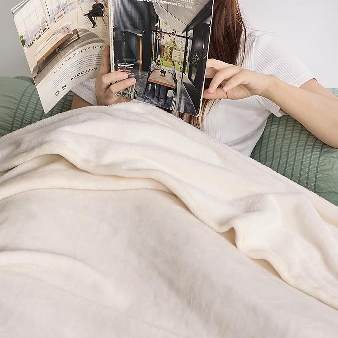 Bedsure Fleece Bed Blankets Full Size Cream - Soft Lightweight Plush Fuzzy Cozy Luxury Blanket Microfiber, 84x90 inches-StrideForce Fitness