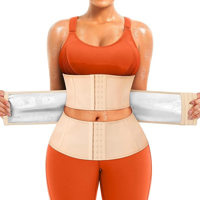 TrainingGirl Waist Trainer for Women Belly Working Out Trimmer Corset Sauna Sweat Belt Band Stomach Wrap Body Shaper Fajas-StrideForce Fitness