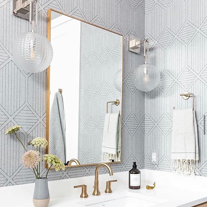 27x36 Inch Orange Gold Bathroom Mirror for Wall, Aluminum Frame Rectangle Rectangular Vanity Mirror, Modern Large for Bedroom, Living Room, Horizontal or Vertical-StrideForce Fitness