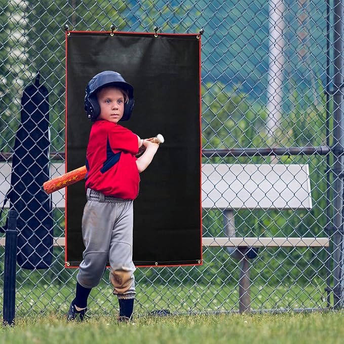 Baseball Batting Cage Backstop with Strike Zone Target - Heavy Duty 4x6/6x8FT PVC Backstop Net for Pitching Practice Backyard Training-StrideForce Fitness