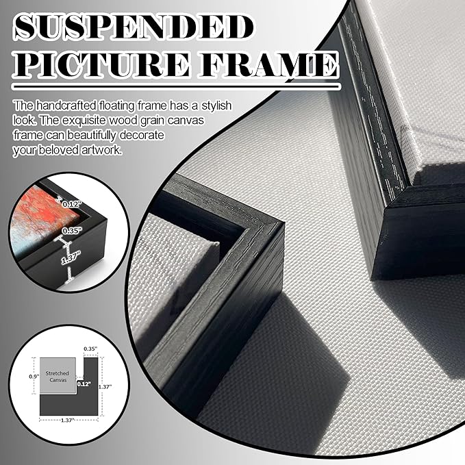 Large Abstract Wall Art, Black White and Gold Texture Graffiti Framed Paintings Modern Gallery Picture Artwork for Living Room Bedroom Office Home Decor 20x40 In-StrideForce Fitness