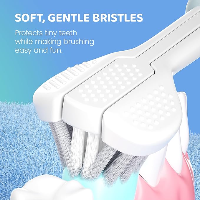 Well Before Kids U Shaped Electric Toothbrush with 5 Brush Heads, Ultrasonic, 5 Modes, IPX7 Waterproof Design (Spaceman, Grey Ages 2-7)