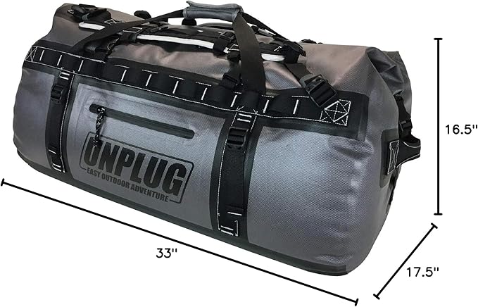 UNPLUG Ultimate Adventure Bag | 1680D Heavy Duty Waterproof Bag | Large Travel Duffle Bag which can be Used for Camping, Motorcycling, Boating, or Hunting-StrideForce Fitness