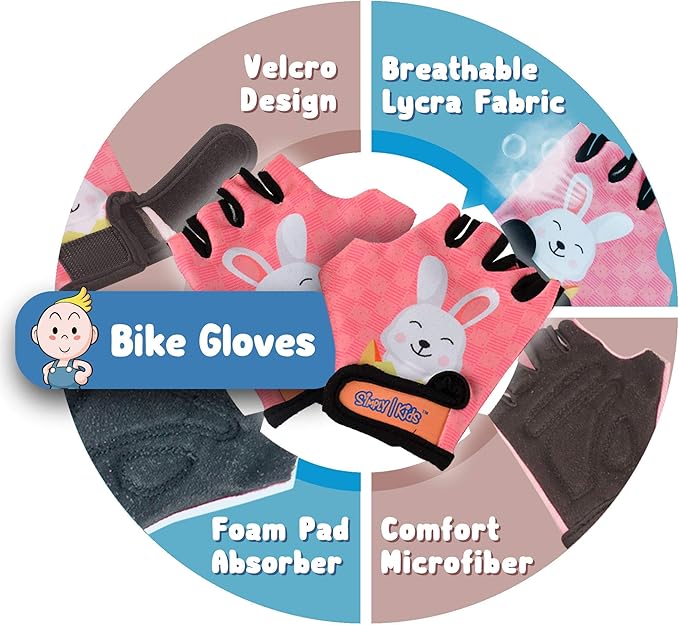 Soft-Style Kids Knee and Elbow Pads with Bike Gloves, Flexible Impact-Resistant Gear for Ages 2-11, Designed for Balance Bikes, Roller-Skating, and Skateboarding-StrideForce Fitness