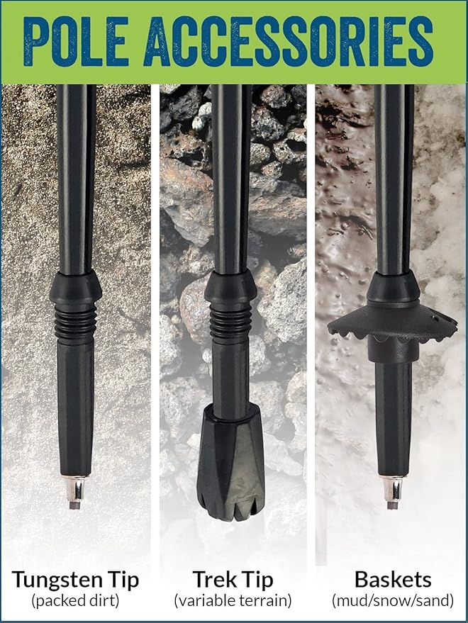 York Nordic Hiking & Walking Poles - Cushion Foam Grips w/Nordic Strap - Lightweight, Adjustable, and Great for Balance -2 Pieces w/Flip Locks, and Travel Bag - Heights 5'4"-6'2"-StrideForce Fitness