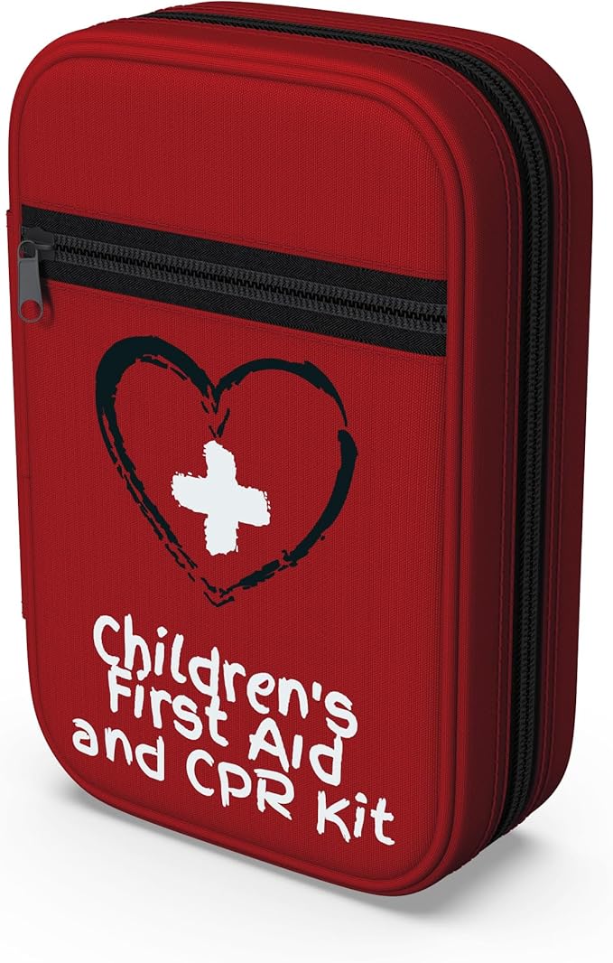 Small, First Aid and CPR Kit for children, toddler, and kids. Large Variety of Bandages to fit your childs injuries. Perfect travel first aid kit, Diaper Bag, Backpack, Car, and More. Quick and Effect-StrideForce Fitness