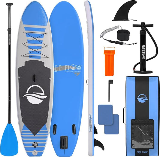 SereneLife Inflatable Stand Up Paddle Board with Premium SUP Accessories – Wide Stable Design with Non-Slip EVA Deck Pad for Adults and Youth of All Skill Levels, 350 lbs Capacity-StrideForce Fitness