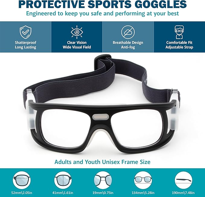 BLUE CUT Safety Outdoor Sports Goggles Unisex Anti Fog Ideal For Basketball Racquetball-StrideForce Fitness