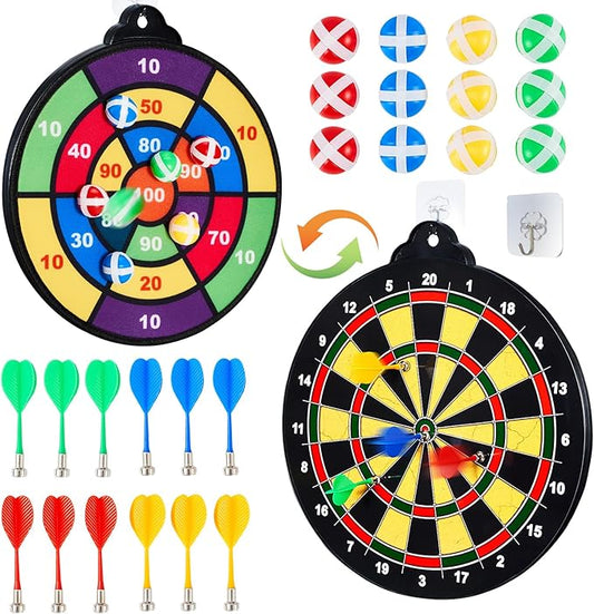 Magnetic Dart Board - 12Magnetic Darts+12Sticky Balls Or 2 Toy Gun+40 Foam Dart,Fun for Family Game and Party with Friends, Christmas Birthday Gifts Toys for 3-12 Year Old Boys-StrideForce Fitness