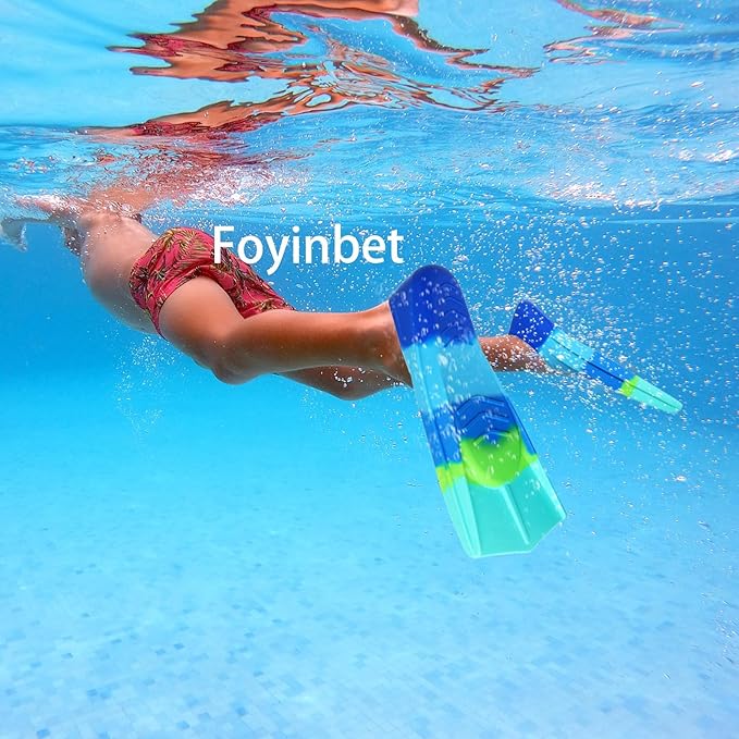 Kids Swim Fins,Short Kids Fins Youth Swimming Flippers for Lap Swimming Training for Children Girls Boys Beginners-StrideForce Fitness