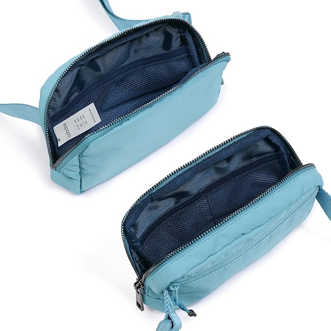 ODODOS Unisex Mini Belt Bag with Adjustable Strap Small Fanny Pack for Workout Running Traveling Hiking, Steel Blue-StrideForce Fitness