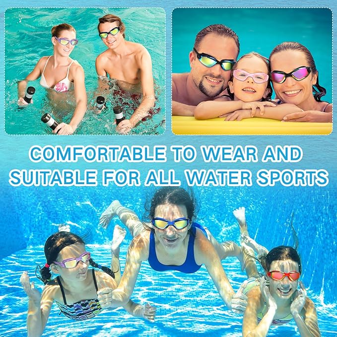 Konohan 10 Pack Swim Goggles Bulk for Kids adult Pool Goggles Anti Fog Silicone No Leak Swimming Glasses for Men Women Youth-StrideForce Fitness