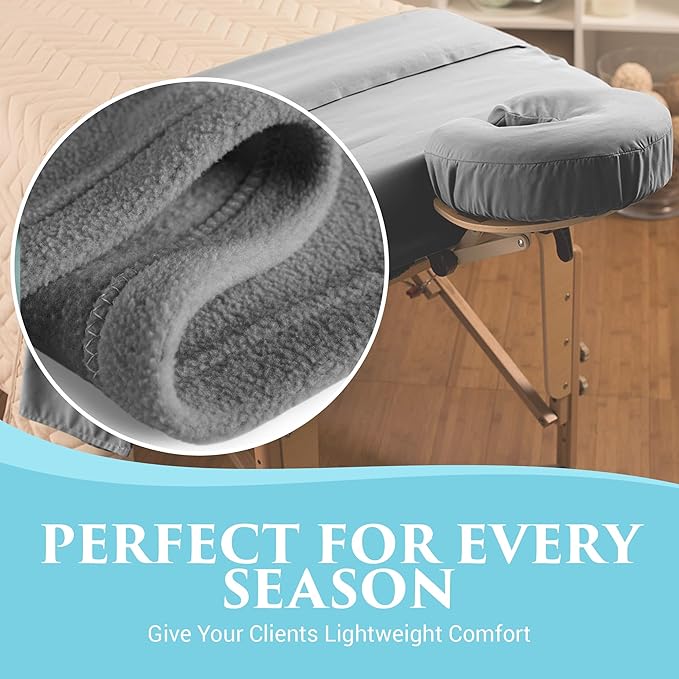NRG Polar Fleece Blankets Fleece Massage Table Blanket - 60" x 86" - Natural - Ultra Soft, Warm & Comfortable - Lightweight Blanket Perfect for Most Massage Tables - Machine Washable-StrideForce Fitness