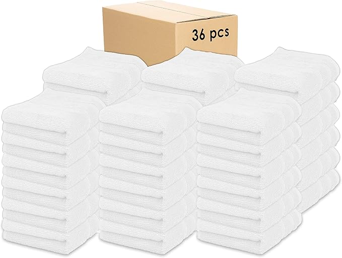 Kaufman - Premium Hand Towels Set for Bathroom, Spa, Gym, and Face Towel 100% Cotton Ring Spun, Ultra Soft Feel and Highly Absorbent Towels (White, 36-PK)-StrideForce Fitness