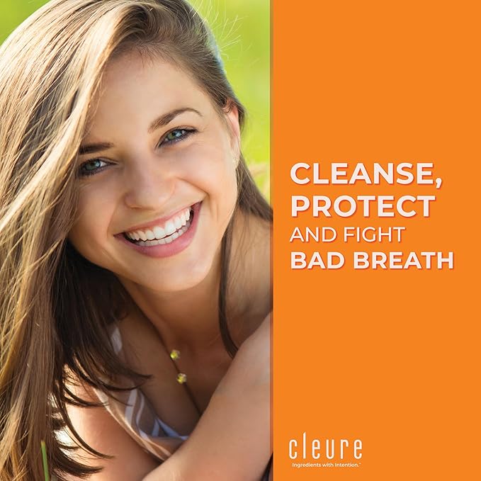 Cleure Alcohol Free Mouthwash with Xylitol & Baking Soda - Gentle Fluoride Free Mouth Wash for Adults & Kids - Cinnamon (16 oz, Pack of 1)