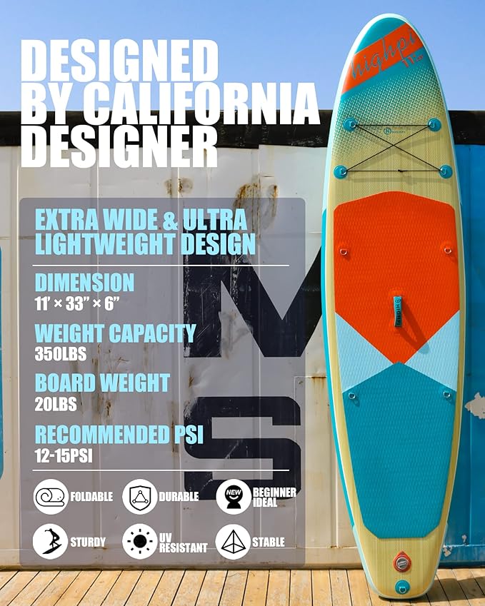 Highpi Inflatable Stand Up Paddle Board for Youth and Adults – Wide Sup with Premium Accessories, Blow Up Paddleboard for Surfing, Fishing, Yoga & More-StrideForce Fitness