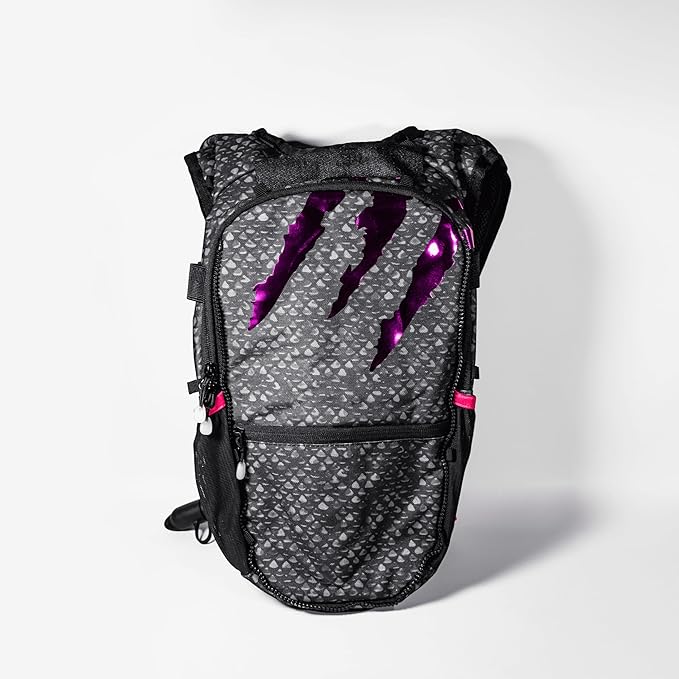 RAVERUNNER® Dino Festival Water Backpack - Dual Chamber Hydration - 3L Insulated Water Backpack for Raves, Festivals, Hiking, Running - Festival Hydration Pack for Hydration Backpack Rave-StrideForce Fitness