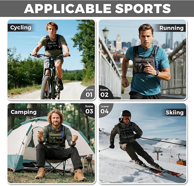 USA Original Patent Running Hydration Vest Backpack, Lightweight Chest Pack with 2.0L Water Bladder Bag Daypack for Hiking Running Cycling Race Marathon for Women Men-StrideForce Fitness