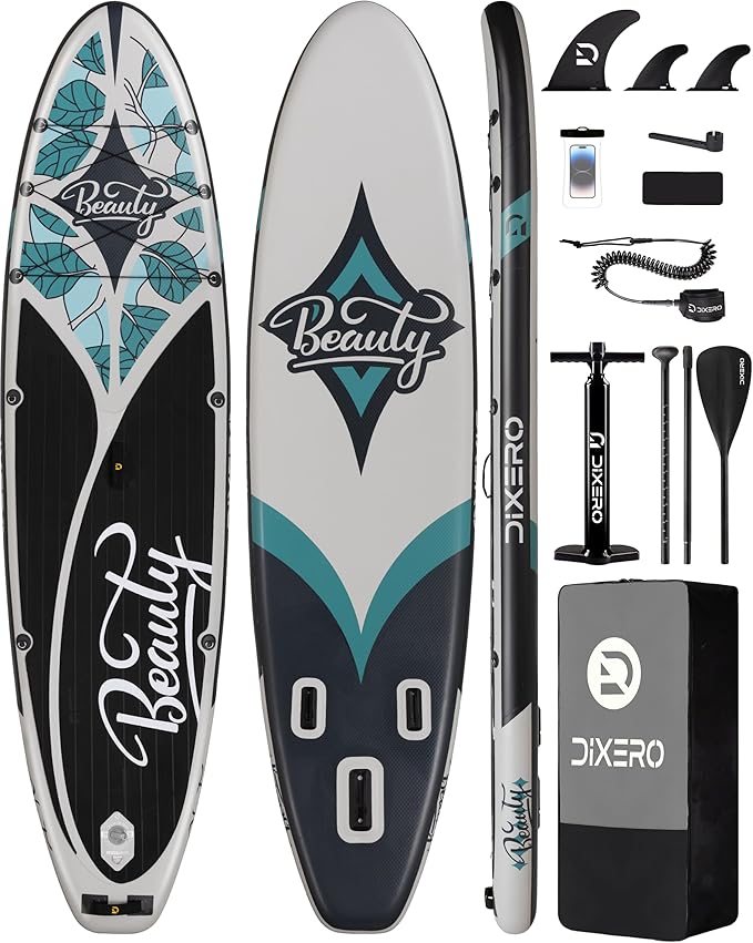 Inflatable Stand Up Paddle Board with SUP Accessories, Anti-Slip EVA Deck, 11'*33" Inflatable Paddle Boards for Adults & Youth of All Skill Levels-StrideForce Fitness