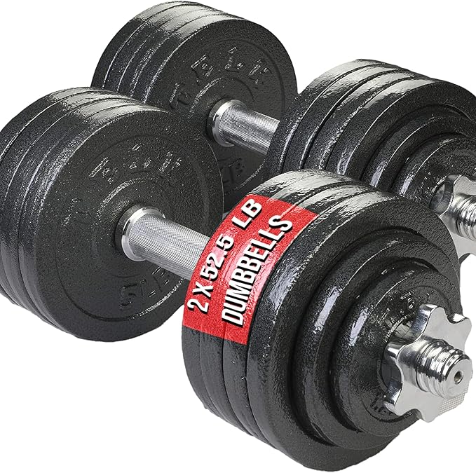 TELK – Adjustable Dumbbell Set – Home Gym Weight Set with Baked Enamel Cast Iron Plates – Space-Saving Free Weights for Strength Training-StrideForce Fitness