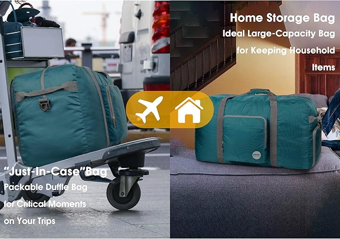 WANDF Foldable Travel Duffel Bag 60-120L Duffle Carry on for Women and Men-StrideForce Fitness