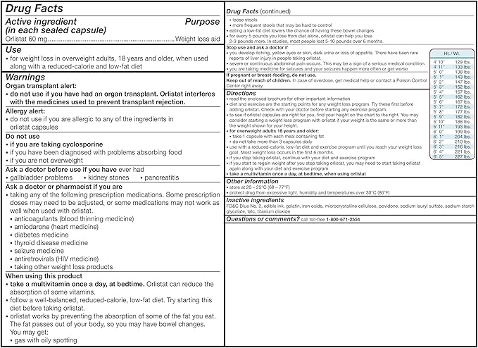 alli Diet Weight Loss Supplement Pills, Orlistat 60mg Capsules Starter Pack, Non prescription weight loss aid, 60 count(Pack of 1)-StrideForce Fitness