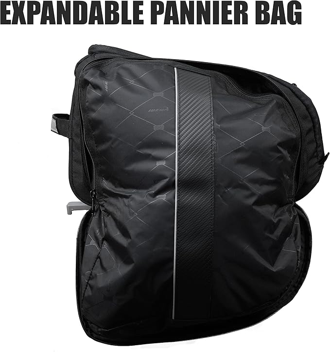 Ibera Bike Bag MIK Expandable Commuter 15-25L - Clip-On bike Bags For Bicycles with Expandable Pannier, Laptop Sleeve & Strap - Reflective Trim & Taillight Ready - Bike Rack Bag ONLY FOR MIK RACKS-StrideForce Fitness