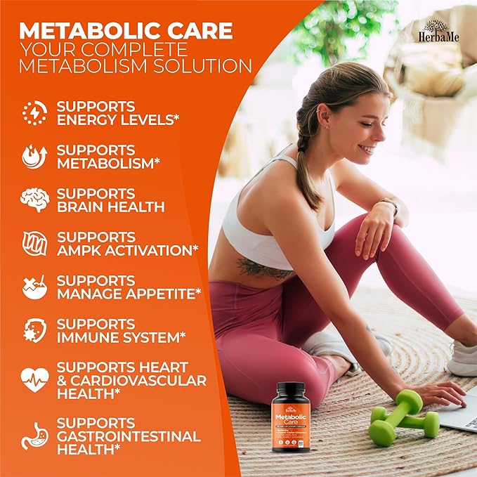 Berberine Supplement with Ceylon Cinnamon, Chromium, Alpha Lipoic Acid, Metabolic Care Supports Metabolism & Cardiovascular Health and Immune System, Helps Maintain Steady Energy Levels-StrideForce Fitness