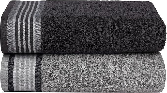 CASA COPENHAGEN® He & She 10 Pieces Hand Towel Set, Granite Grey + Mirage Grey, 550 GSM, 16x28 Inches, Designed in Denmark Super Soft and Absorbent, Egyptian Cotton Towels for Bathroom & Kitchen-StrideForce Fitness