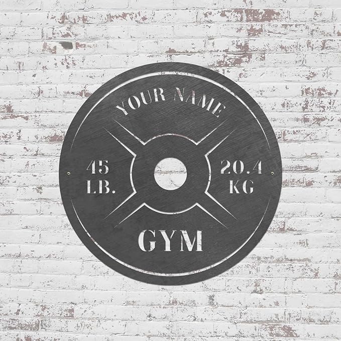 Personalized Home Gym LED Tin Metal Sign Multiple Sizes, Weight Lifting Exercise Workout Room Training Fitness Center Motivational Inspirational Quotes Decor Wall Art Hanging Accessories (11 LED)-StrideForce Fitness