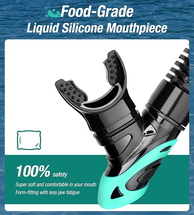 Aegend Dry Snorkel, Dive Mask Easy-Breath Free Diving Snorkel for Snorkeling Scuba Diving Freediving Swimming, with Top Dry Valve and Food-Grade Silicone Mouthpiece-StrideForce Fitness