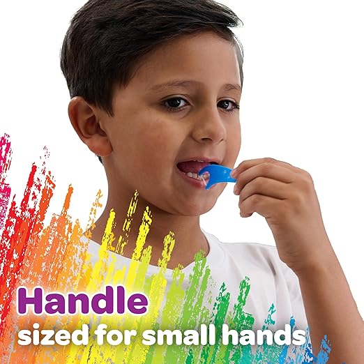 GUM Crayola Kids Flossers with Fluoride - Designed for Little Hands - Fun Grape Flavor - Easy to Use Kids Floss Picks for Children Ages 3+, 75 ct