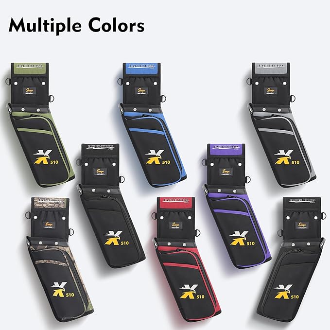 SUNYA X510 Field & Competition Hip Arrow Quiver | 3-Slot Noise-Free Archery Quiver with Sturdy Storage System (42x18cm)-StrideForce Fitness