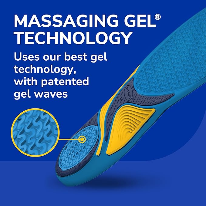 Dr. Scholl’s Energizing Comfort Women’s Everyday Insoles with Massaging Gel - Clinically Proven, All-Day Energy and Comfort Inserts with Patented Triple Gel Design - Shock Absorbing, Arch Support-StrideForce Fitness