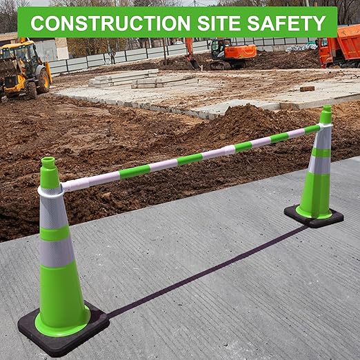 OrangeStar 8 Pack 28" Traffic Safety Cones, Green Cones Construction Cones w/Reflective Collar, Heavy Duty Base for Driving Practice, Parking Lots and Roadwork-StrideForce Fitness