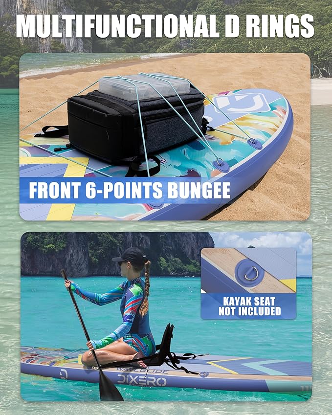 Inflatable Stand Up Paddle Board with SUP Accessories, Anti-Slip EVA Deck, 11'*33" Inflatable Paddle Boards for Adults & Youth of All Skill Levels-StrideForce Fitness