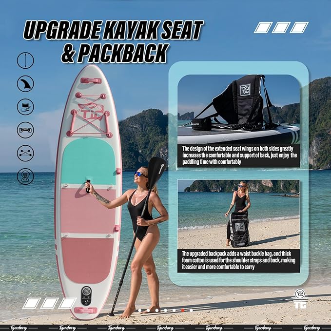 Inflatable Paddle Board with Premium SUP Board Accessories, Allround Paddle Boards for Adults/Kids,Stand Up Paddle Board Defender Collection-StrideForce Fitness