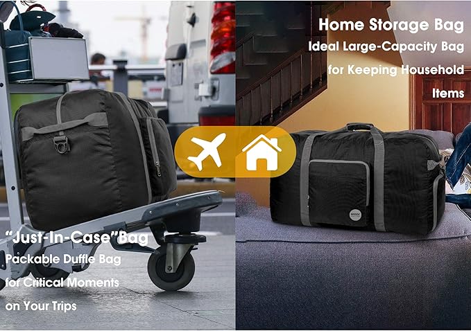 WANDF Foldable Travel Duffel Bag 60-120L Duffle Carry on for Women and Men-StrideForce Fitness