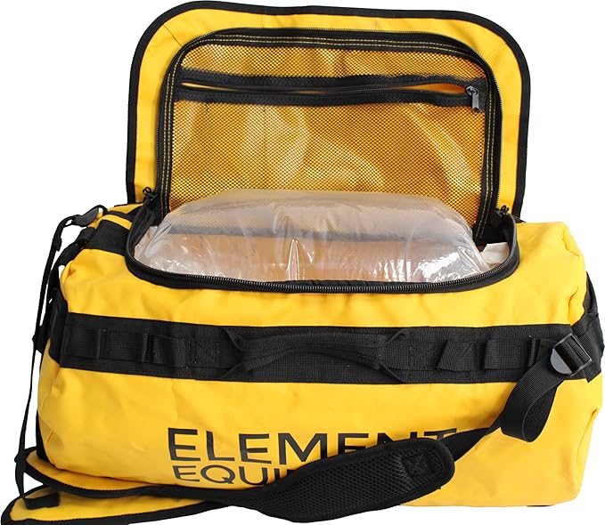 Element Equipment Trailhead Duffel Bag Shoulder Straps Waterproof Yellow Small-StrideForce Fitness