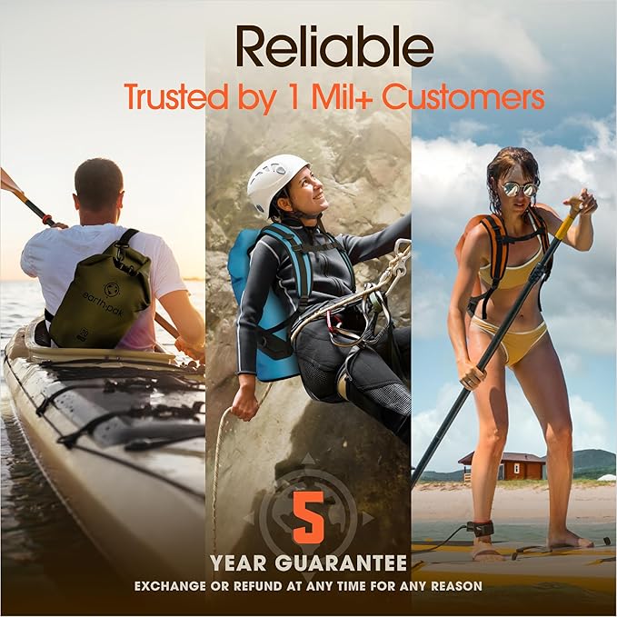 Earth Pak Waterproof Dry Bag - Roll Top Waterproof Backpack Sack Keeps Gear Dry for Kayak with Waterproof Phone Case-StrideForce Fitness