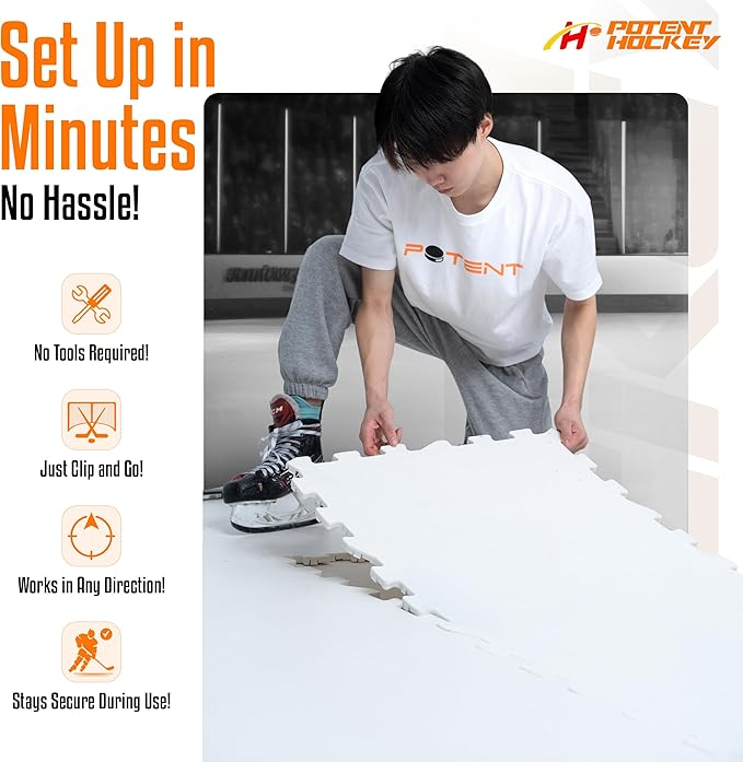 ArcticGlide Synthetic Ice Panels Pro, Easy-to-Assemble, Expandable Artificial Rink, Indoors/Outdoors - Hockey Training-StrideForce Fitness