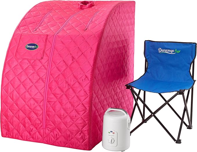 Durasage Portable Steam Sauna for Home Use – Foldable Full Body Personal Spa Tent with 800W Steam Generator, 60-Min Timer, Chair Included, Lightweight Design-StrideForce Fitness